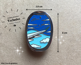 day skies Window Seat Enamel Pin measurements