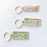 Fly Anywhere Boarding pass Hard Enamel Keychain