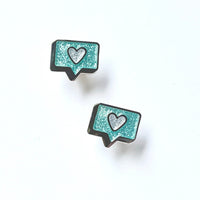 SHINee Instagram like Glittery Teal Enamel Pin