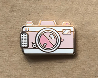 Retro Camera Hard Enamel Pin [ Rose Gold ]